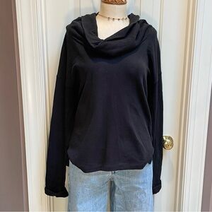 James Perse Black Cowl Neck Sweater